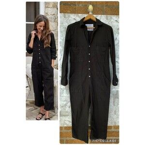 Frank & Eileen Women’s Northern Ireland Flax Cotton Jumpsuit  Black XS